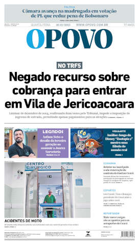 Capa do jornal de hoje